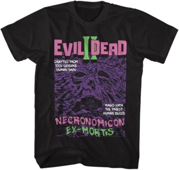 American Classics Evil Dead II Movie T-Shirt Ex-Mortis Mens Short Sleeve T Shirts 80s Horror Film Graphic Tees