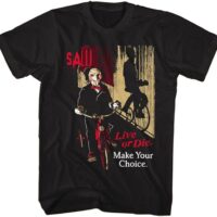 Saw Horror Movie T Shirt Your Choice Live Or Die Adult Short Sleeve T Shirts Vintage Style Graphic Tees Men