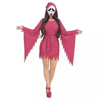 Adult Ghost Face Pink Bling Dress Costume