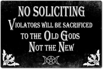 Bestylez No Soliciting Sign Gothic Decor For Kitchen, Home, House, Office 8 x 12 Inch (940)