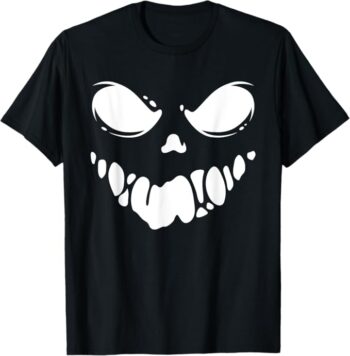 Creepy Spooky Scary Pumpkin Jack O Lantern Face Halloween T-Shirt