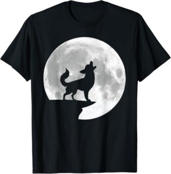 Fun Chihuahua Howling Full Moon Halloween T-Shirt