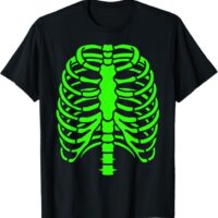 Fun Cool Green Skeleton Rib Cage Halloween T-Shirt