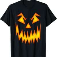 Fun Creepy Scary Pumpkin Jack O Lantern Face Halloween T-Shirt