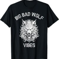 Fun Creepy Vintage Style Bad Werewolf Vibes Halloween T-Shirt