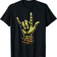 Fun Creepy Zombie Rock Hand Halloween T-Shirt