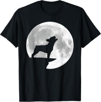 Fun French Bulldog Howling Full Moon Halloween T-Shirt