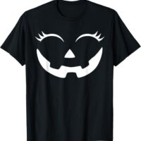 Fun Pretty Pumpkin Jack O Lantern Face Halloween T-Shirt