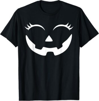 Fun Pretty Pumpkin Jack O Lantern Face Halloween T-Shirt