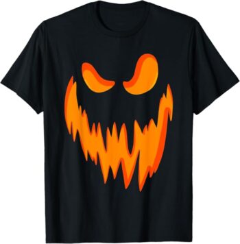 Fun Spooky Scary Pumpkin Jack O Lantern Face Halloween T-Shirt