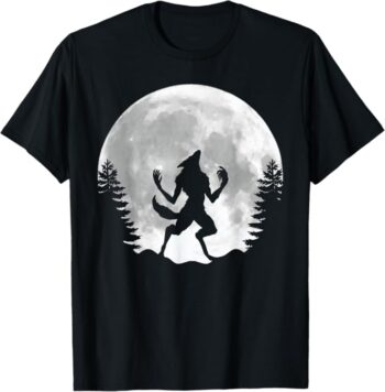 Fun Werewolf Full Moon Phase Howling Halloween T-Shirt