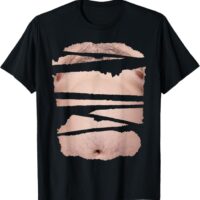 Funny Father Dad Body Belly Torn Ripped Halloween T-Shirt