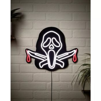 Ghost Face Neon LED Light-Up Sign