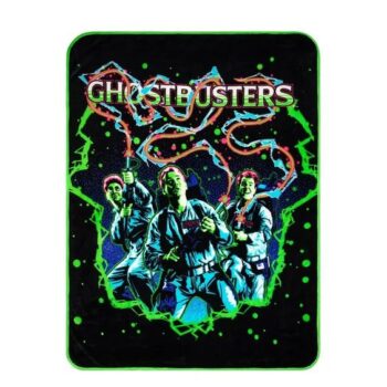 Neon Ghostbusters Fleece Blanket