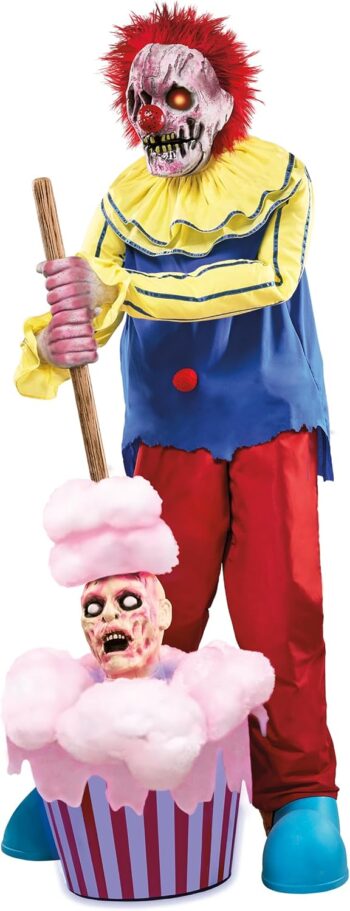 Spirit Halloween 6.2 Ft Cotton Candy Dan Animatronic | Animated Halloween Décor | Horror Decorations