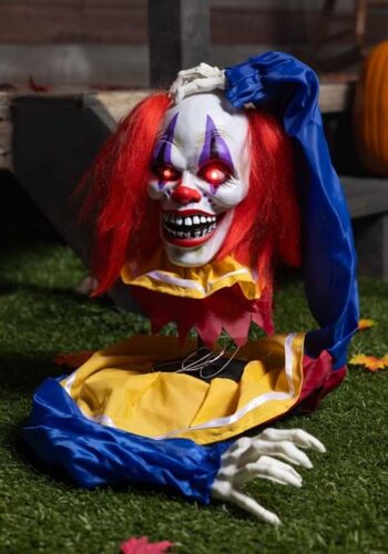 14" Animated Head Popping Clown Ground Breaker Halloween Decoration