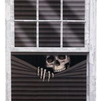 47" Peeking Skeleton Curtain Halloween Decoration