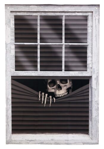 47" Peeking Skeleton Curtain Halloween Decoration