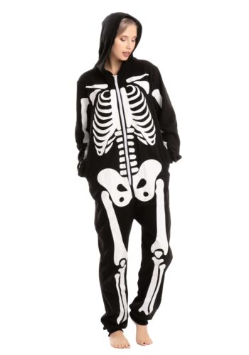 Adult Skeleton Hooded Onesie