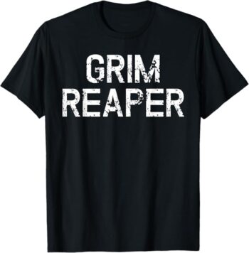 Fun Simple Creepy Vintage Style Grim Reaper Halloween T-Shirt