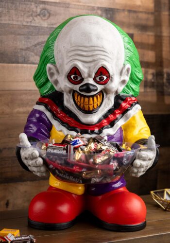 Scary Clown Candy Bowl Halloween Decoration