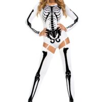 Sexy White Bad to the Bone Costume for Women