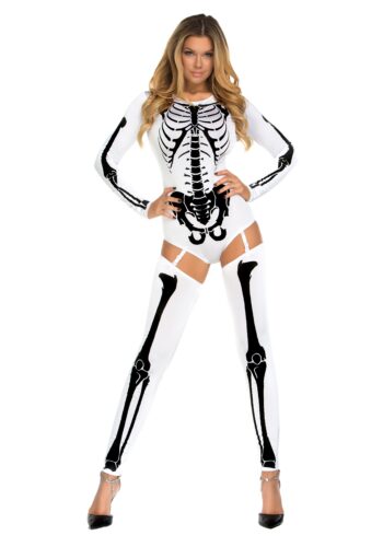 Sexy White Bad to the Bone Costume for Women